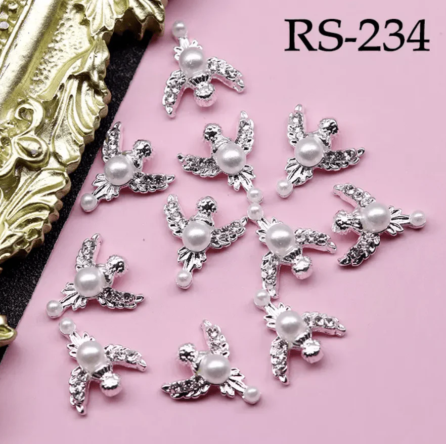 JNBS Alloy with Pearls Crystal Zircon Nail Charm RS233, RS234, RS235 - Image 2