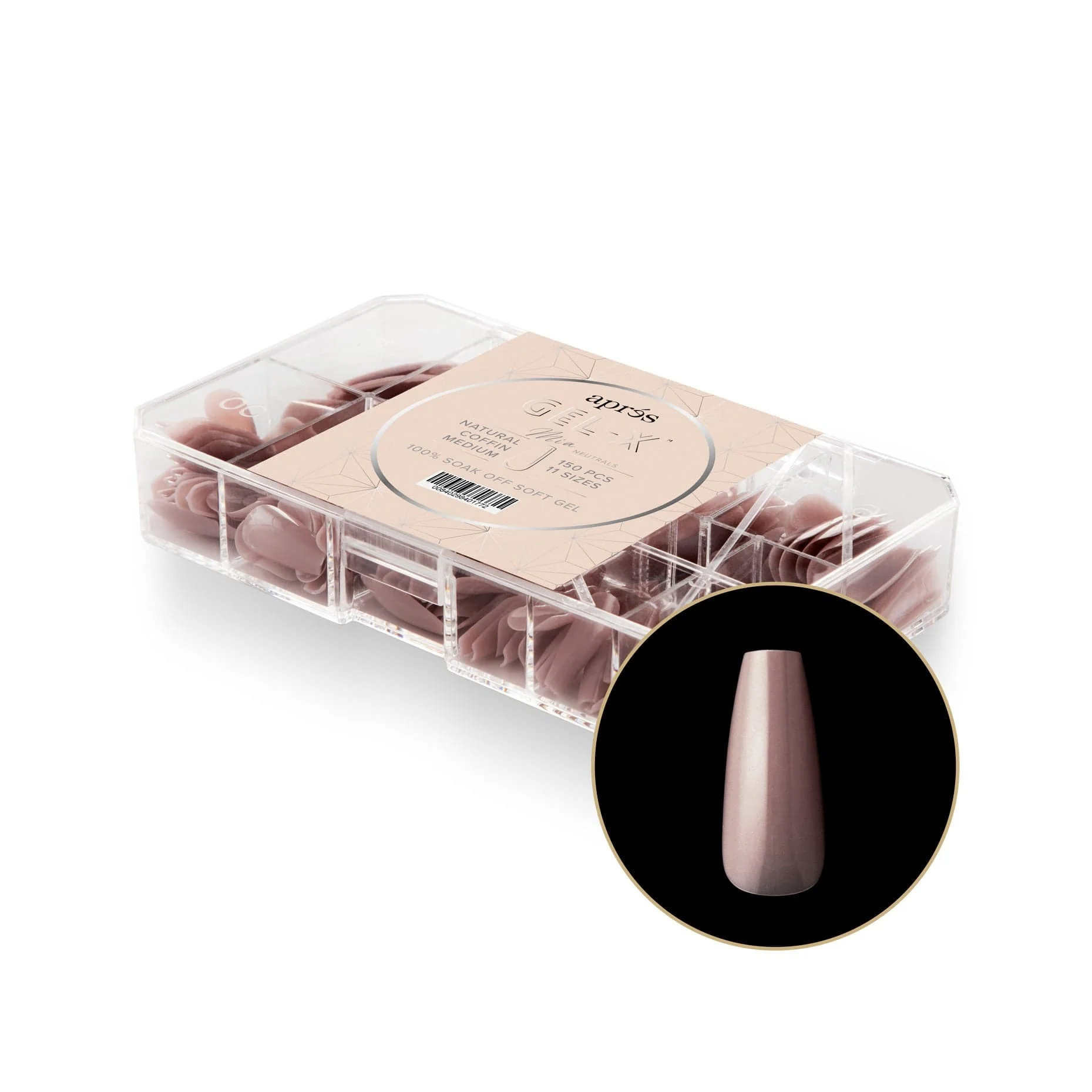 Apres Gel X™ NEUTRALS  Box of 150pcs Mia Natural Coffin Tips - Image 2