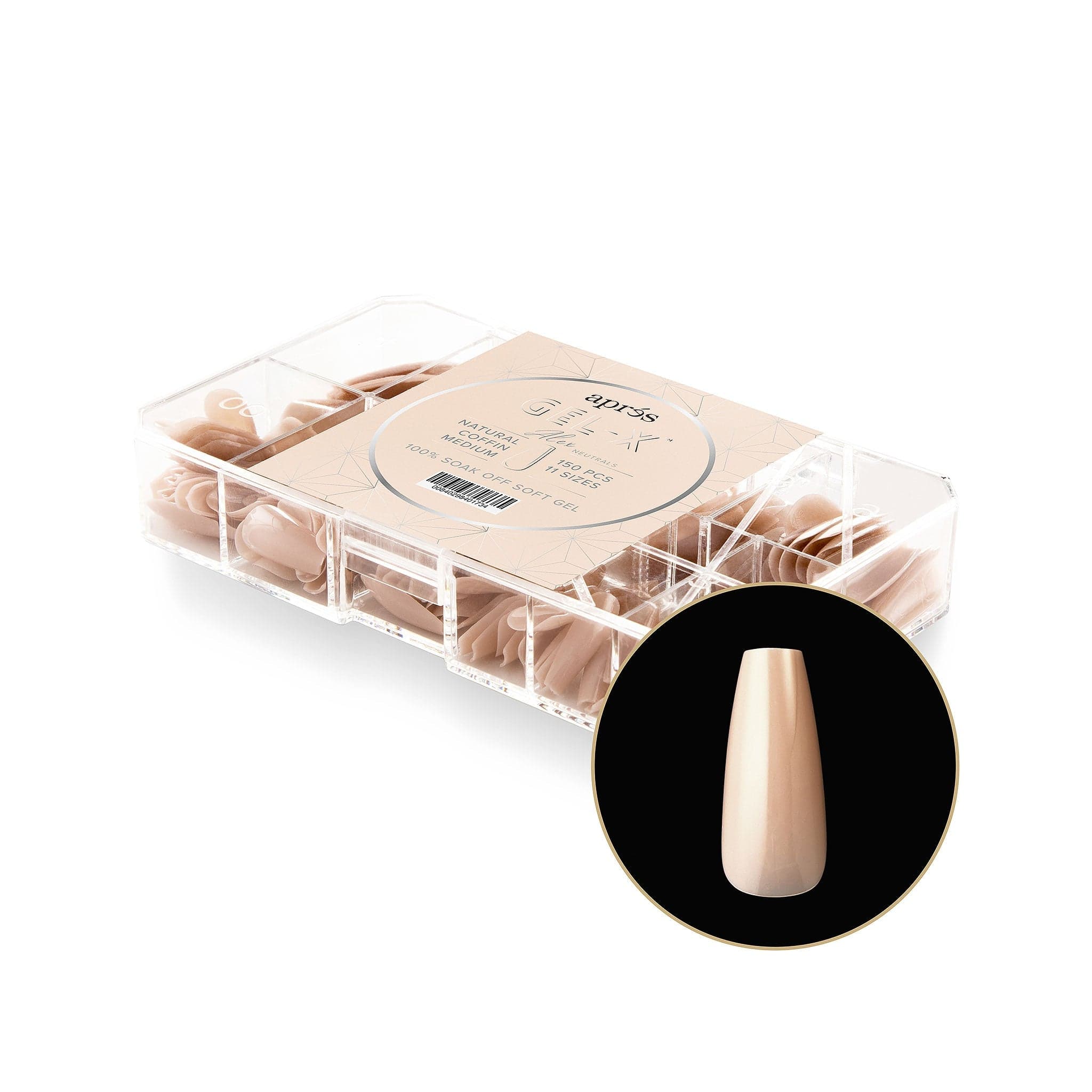 Apres Gel X™ NEUTRALS  Box of 150pcs Alex Natural Coffin Tips - Image 2