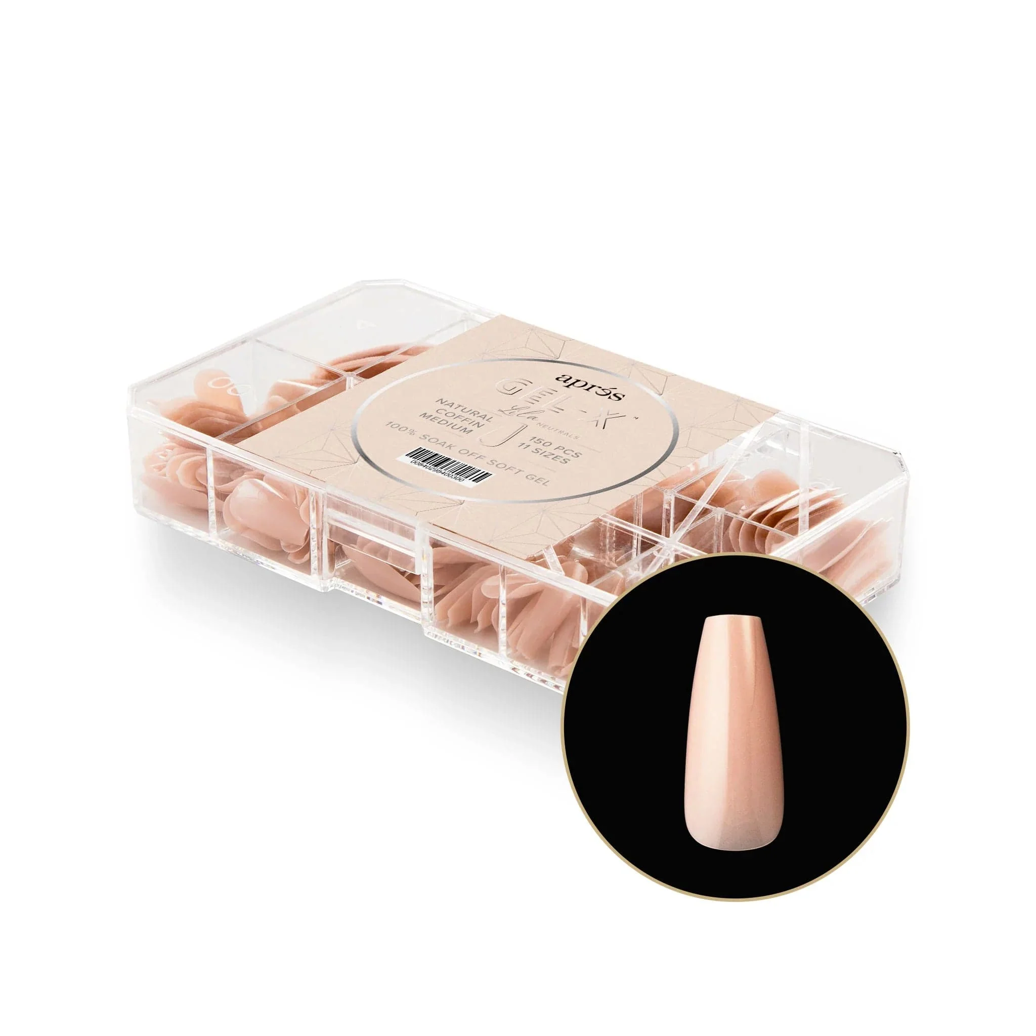 Apres Gel X™ NEUTRALS  Box of 150pcs Lila Natural Coffin Tips - Image 2