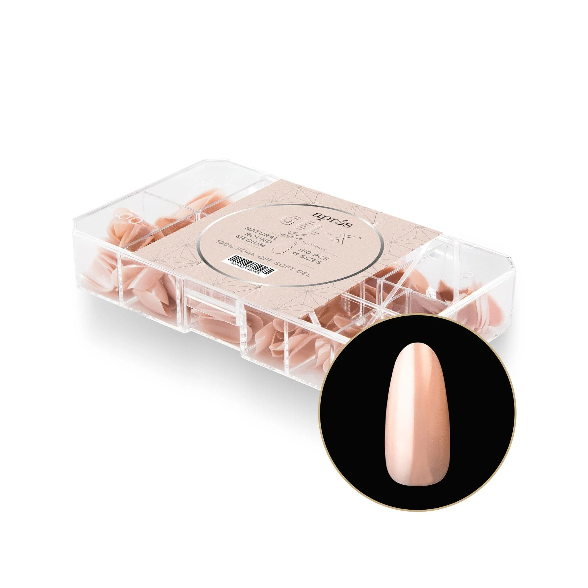 Apres Gel X™ NEUTRALS  Box of 150pcs Lila Natural Round Tips - Image 2