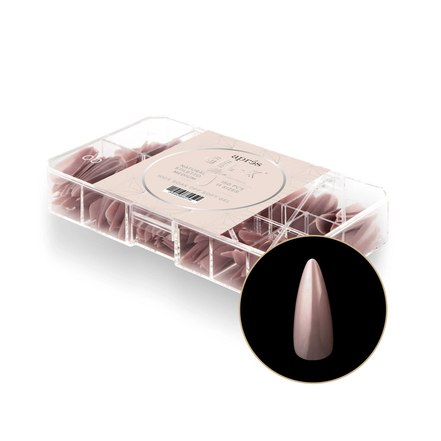 Apres Gel X™ NEUTRALS  Box of 150pcs Mia Natural Stiletto Tips - Image 2
