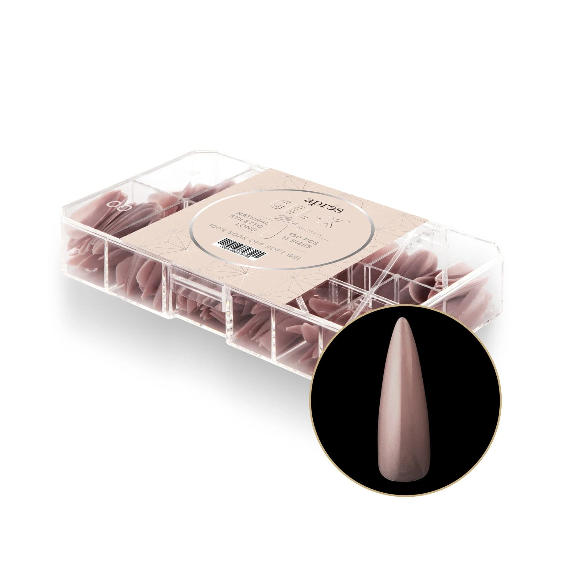 Apres Gel X™ NEUTRALS  Box of 150pcs Mia Natural Stiletto Tips - Image 3