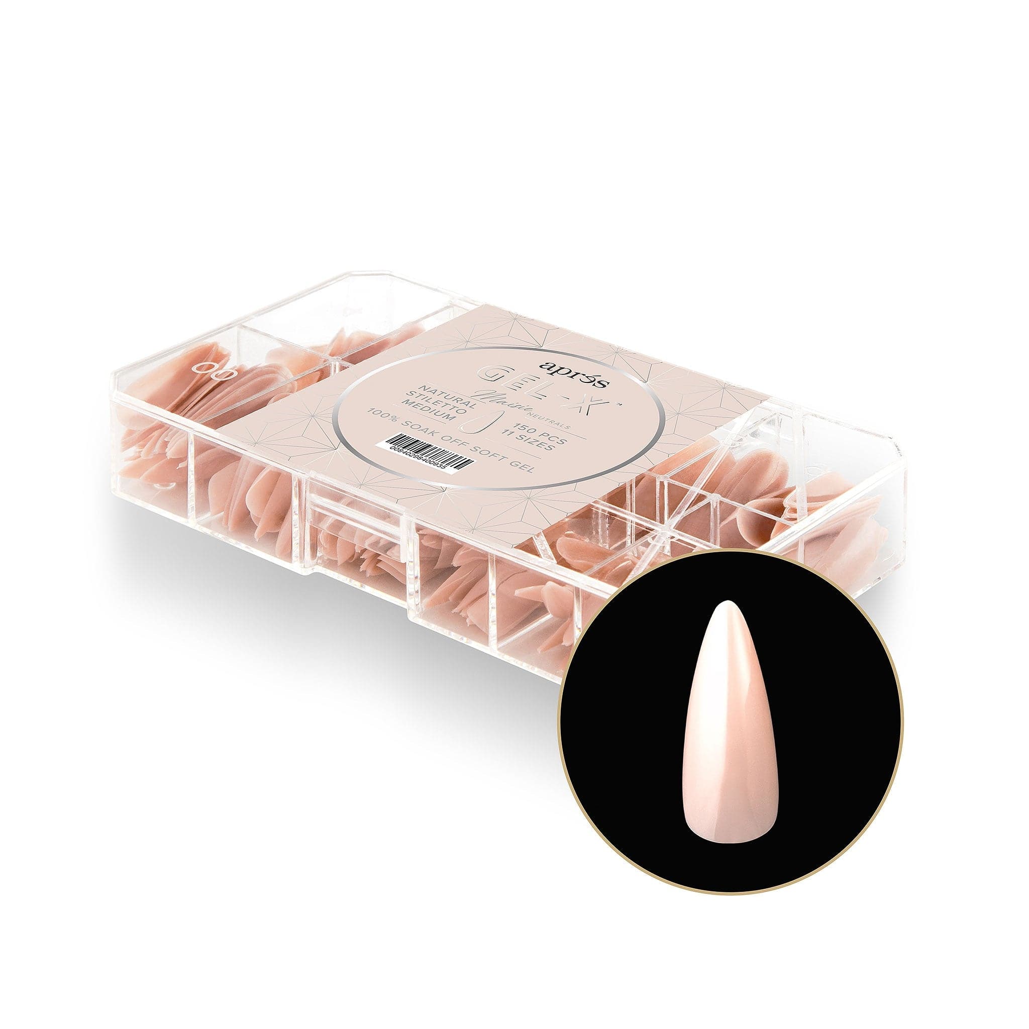 Apres Gel X™ NEUTRALS  Box of 150pcs Maisie Natural Stiletto Tips - Image 2