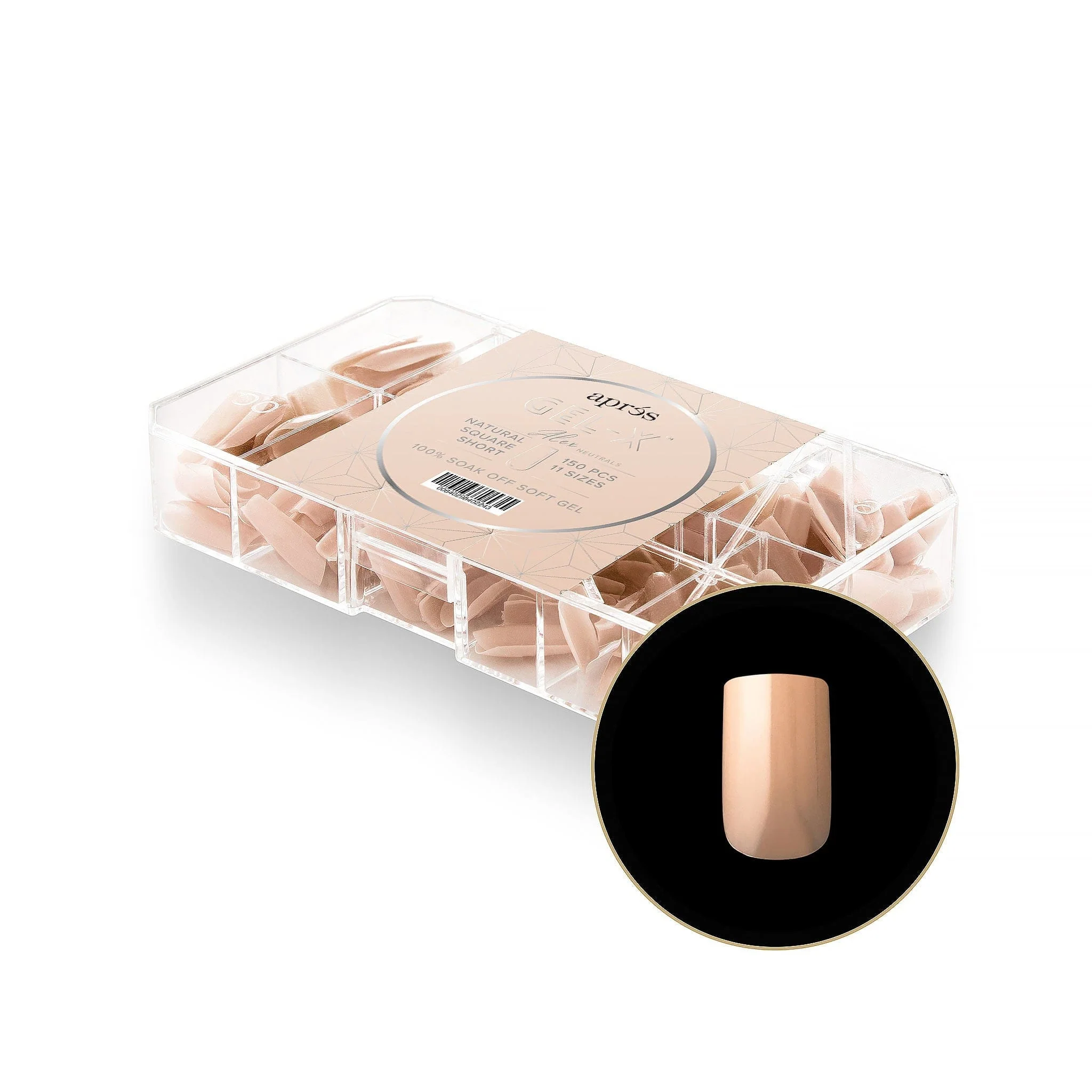 Apres Gel X™ NEUTRALS  Box of 150pcs Alex Natural Square Tips - Image 2
