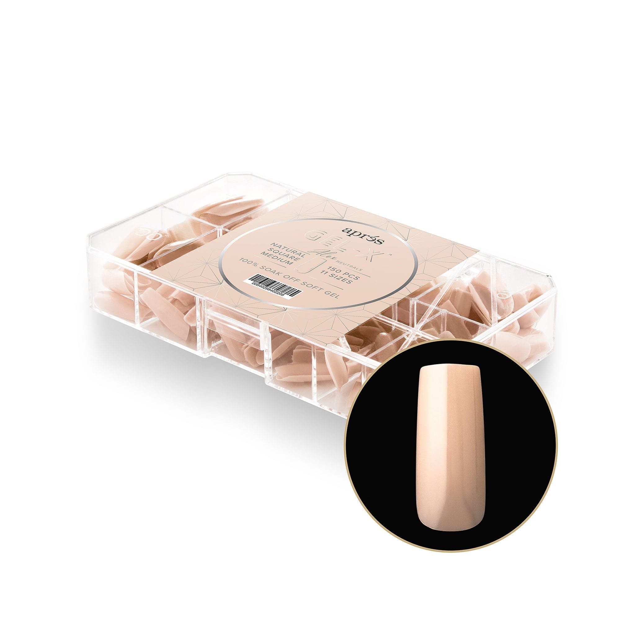 Apres Gel X™ NEUTRALS  Box of 150pcs Alex Natural Square Tips - Image 3
