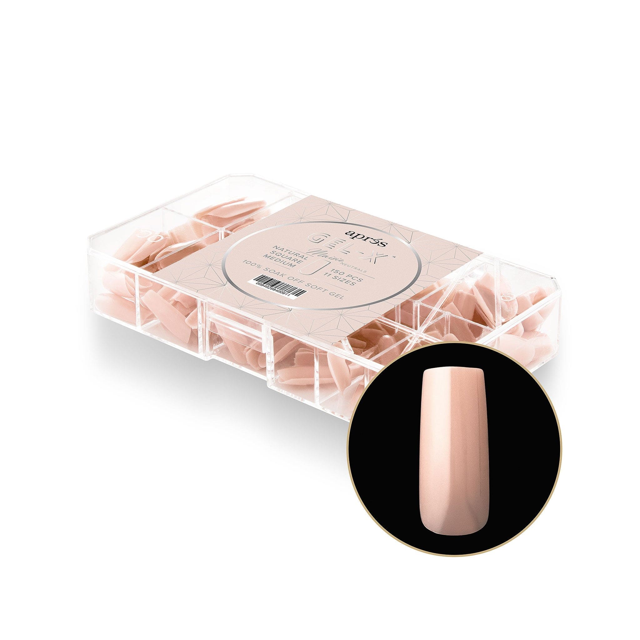 Apres Gel X™ NEUTRALS  Box of 150pcs Maisie Natural Square Tips - Image 3