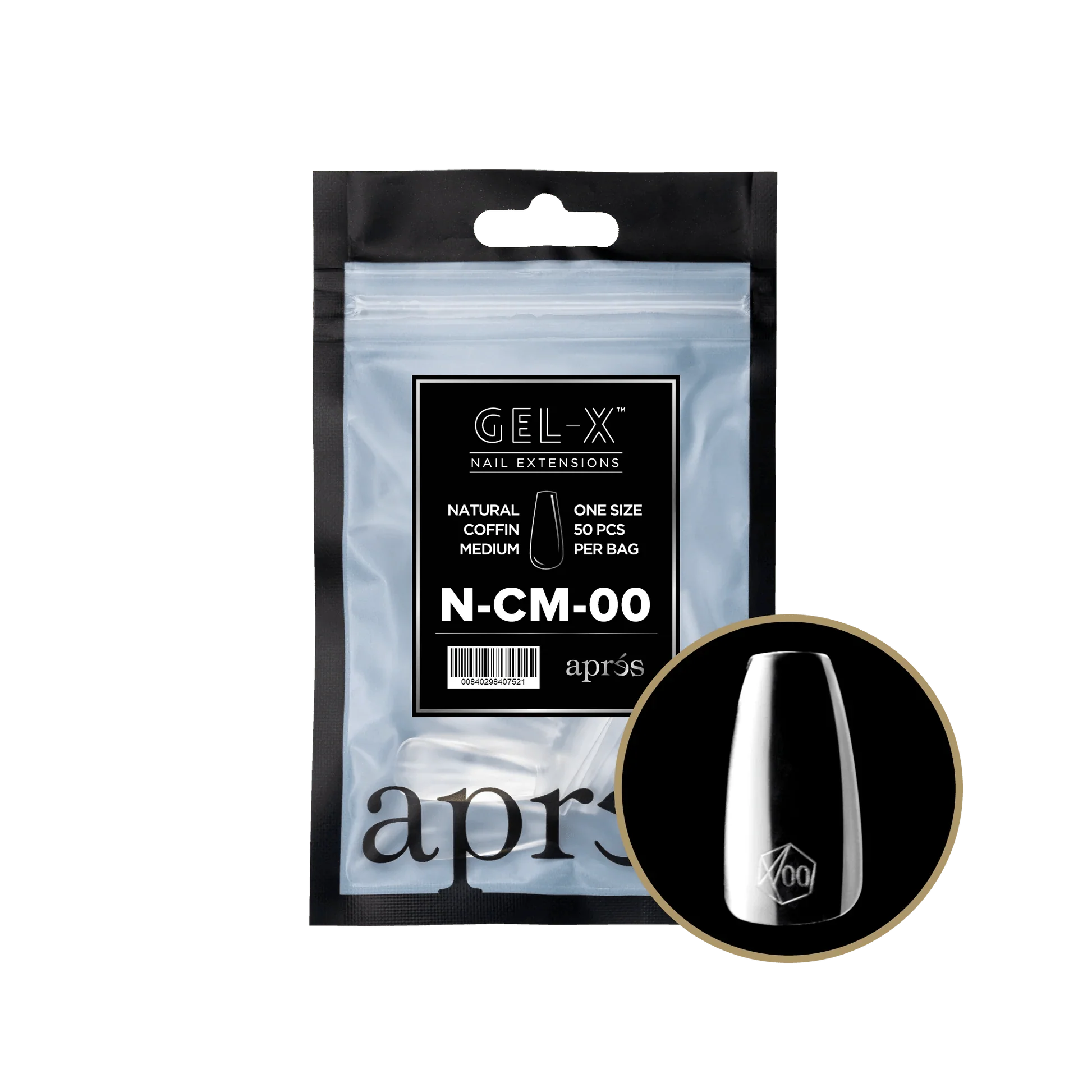 Apres Refill Bags (50pcs) Natural Coffin Medium - Image 2