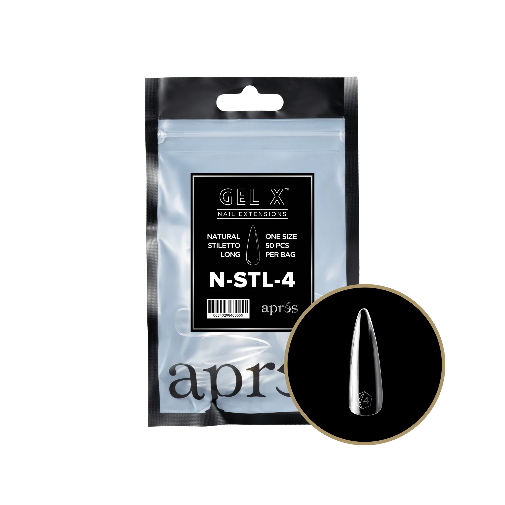 Apres Refill Bags (50pcs) Natural Stiletto Long - Image 10