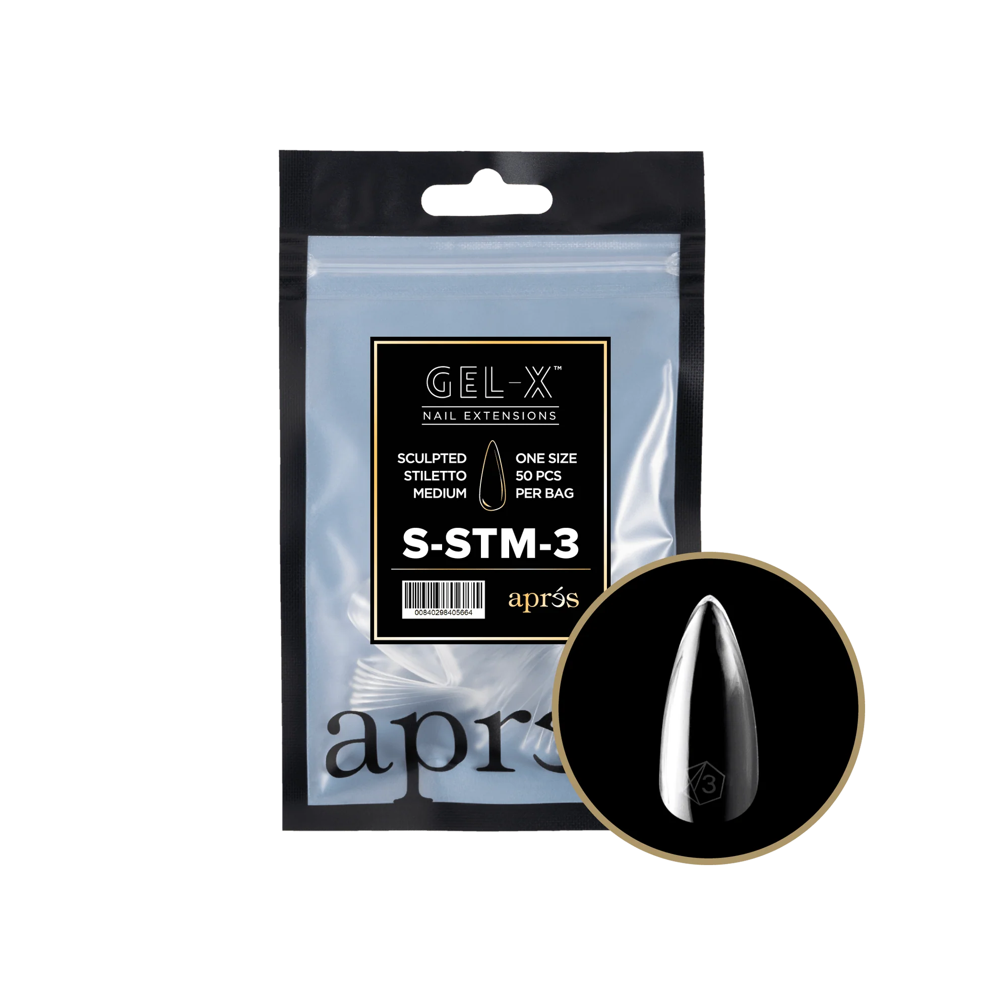 Apres Refill Bags (50pcs) Sculpted Stiletto Medium - Image 5