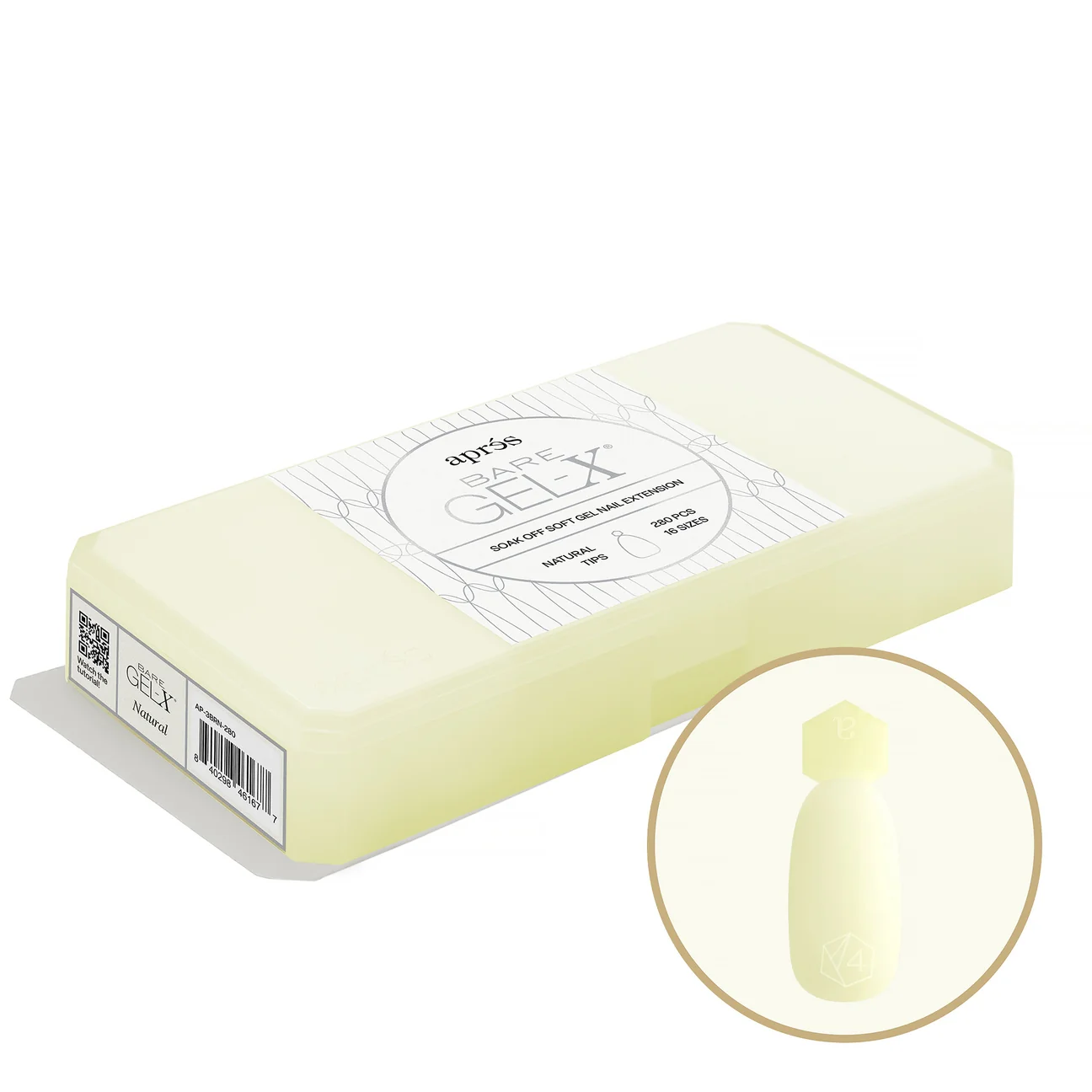 Aprés Bare Gel-X® Natural Box of Tips (16 sizes, 280pcs)