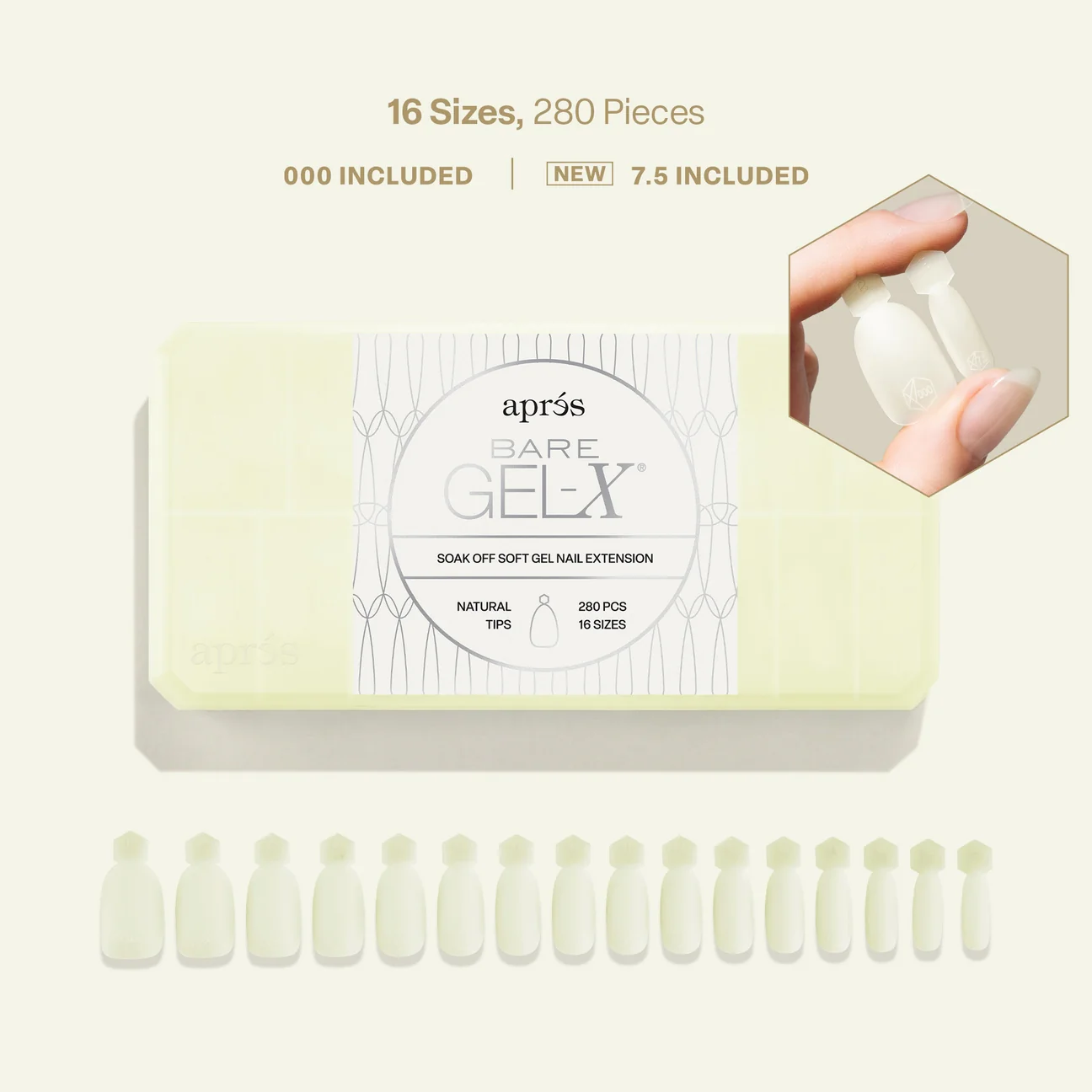 Aprés Bare Gel-X® Natural Box of Tips (16 sizes, 280pcs) - Image 8