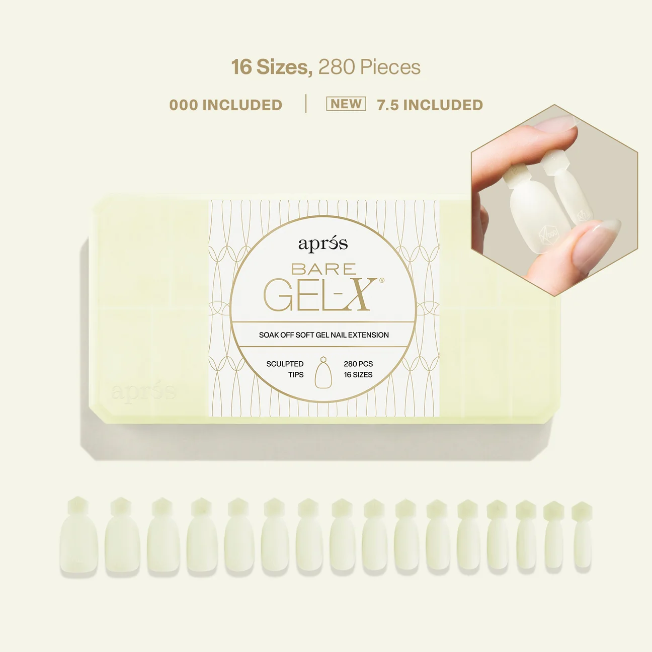Aprés Bare Gel-X® Sculpted Box of Tips (16 sizes, 280pcs) - Image 9