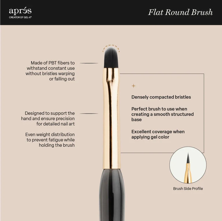 Aprés Gel Flat Round Brush - Image 2