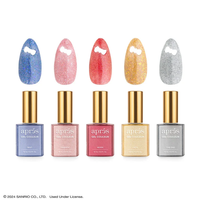 Apres Gel Couleur Hello Kitty® Best Friends Flash Glitter Gel Couleur (Set of 5), 10ml - Image 2