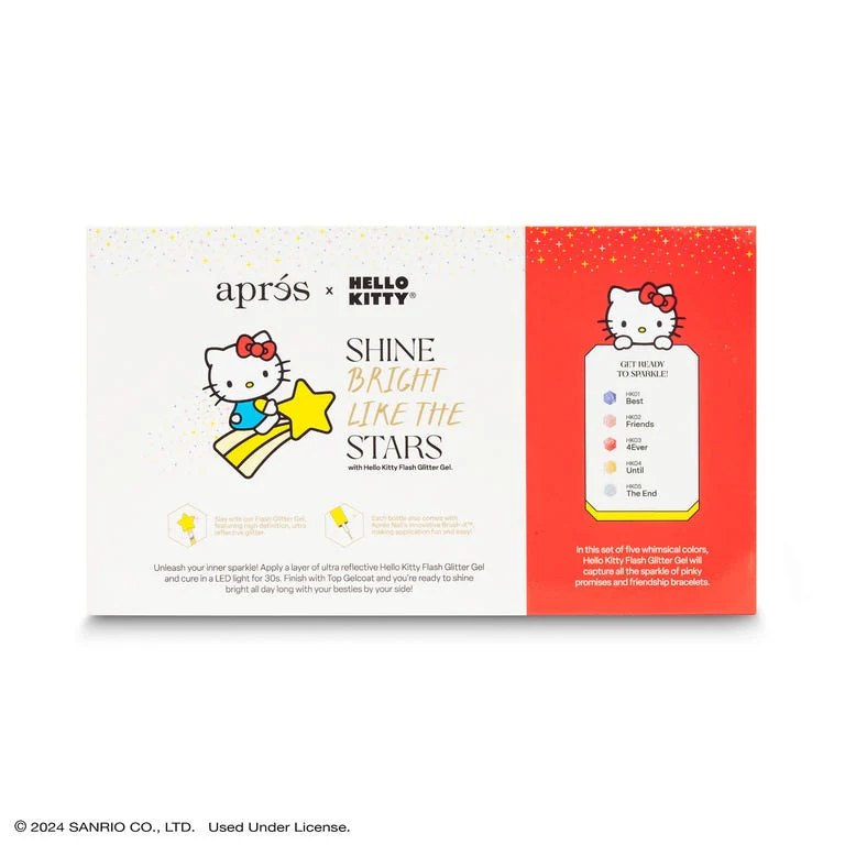 Apres Gel Couleur Hello Kitty® Best Friends Flash Glitter Gel Couleur (Set of 5), 10ml - Image 4