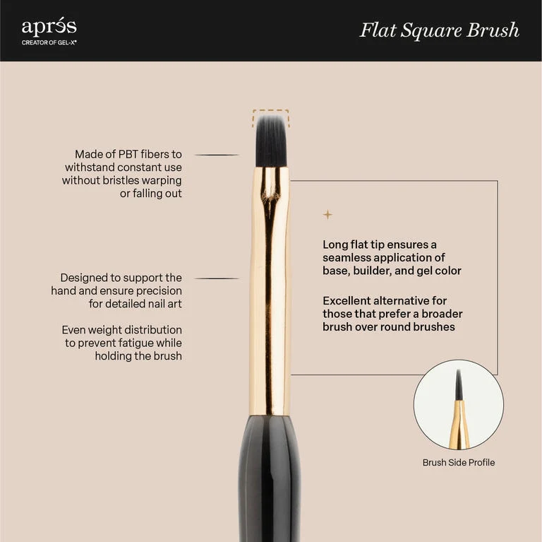 Aprés Gel Flat Square Brush - Image 2