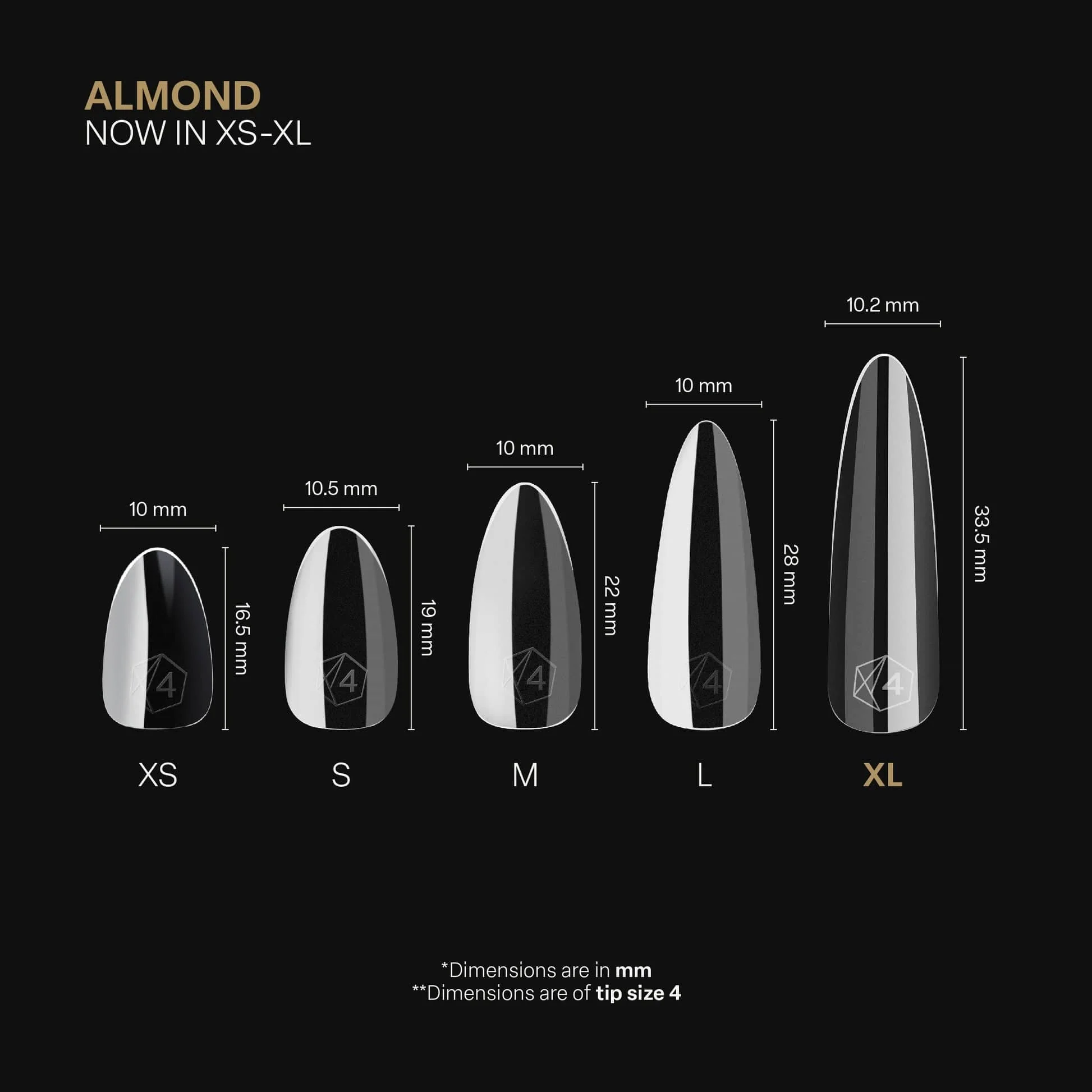 Apres Gel X™ Box of 210pcs Sculpted Almond Extra Long Tips Mini - Image 5