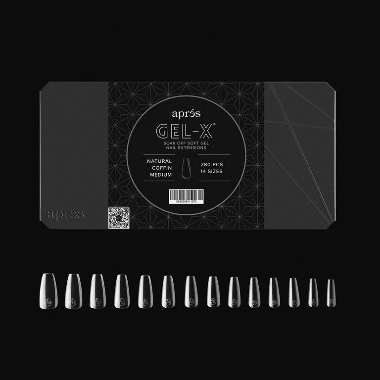 Apres Gel X™ Box of 280pcs Natural Coffin Medium Tips Mini - Image 2