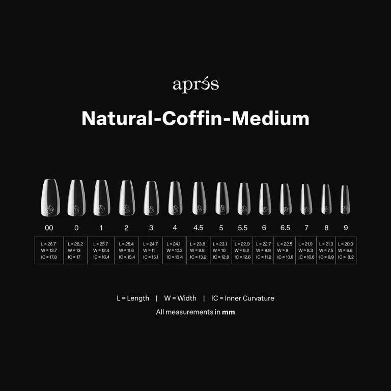 Apres Gel X™ Box of 280pcs Natural Coffin Medium Tips Mini - Image 6