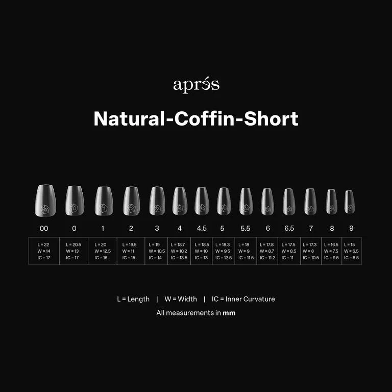 Apres Gel X™ Box of 280pcs Natural Coffin Short Tips Mini - Image 6