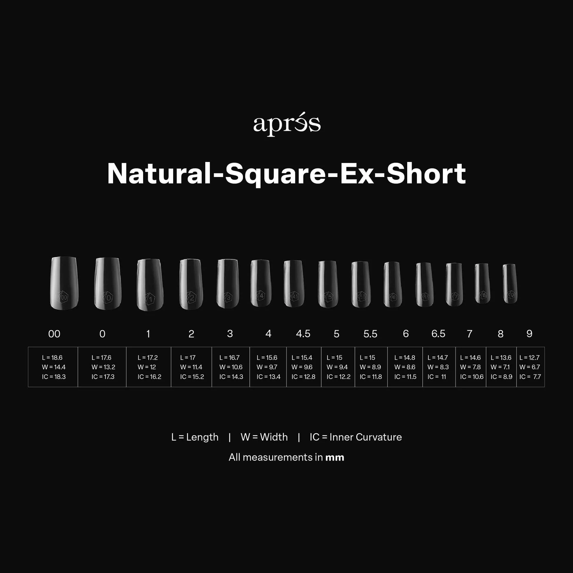 Apres Gel X™ Box of 280pcs Natural Square Extra Short Tips Mini - Image 5
