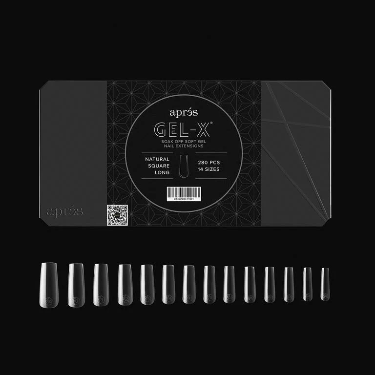 Apres Gel X™ Box of 280pcs Natural Square Long Tips Mini - Image 2