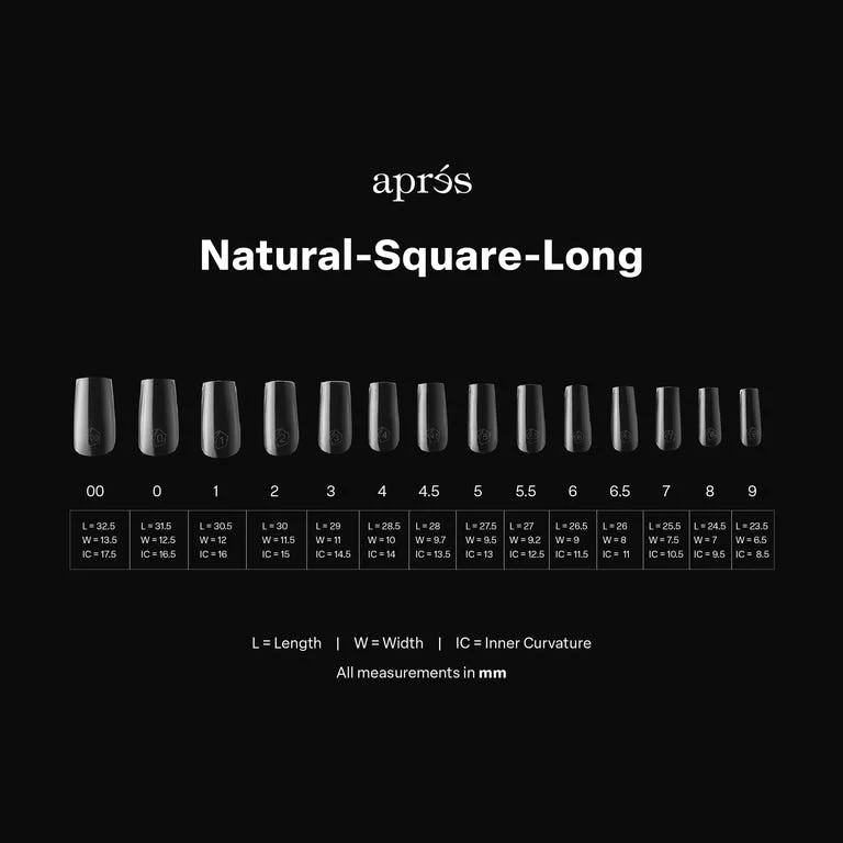 Apres Gel X™ Box of 280pcs Natural Square Long Tips Mini - Image 3