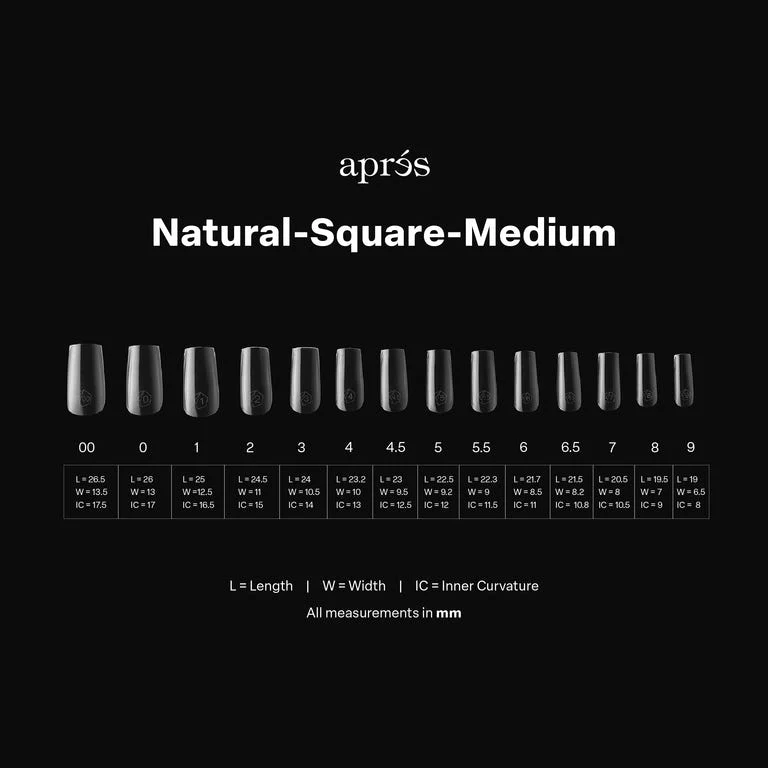 Apres Gel X™ Box of 280pcs Natural Square Medium Tips Mini - Image 6