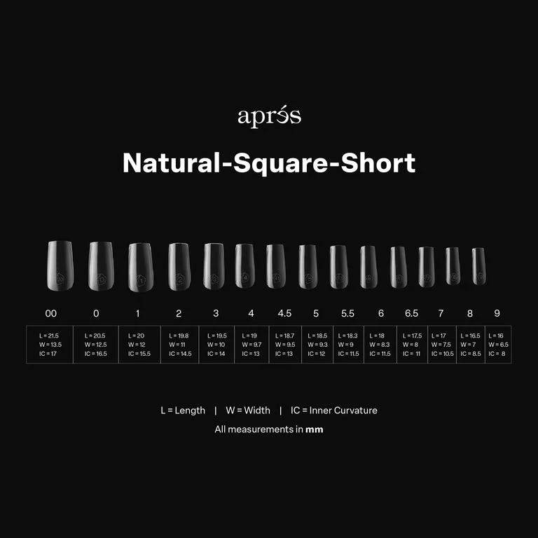 Apres Gel X™ Box of 280pcs Natural Square Short Tips Mini - Image 5