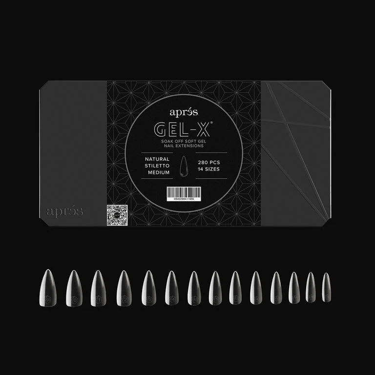 Apres Gel X™ Box of 280pcs Natural Stiletto Medium Tips Mini - Image 2