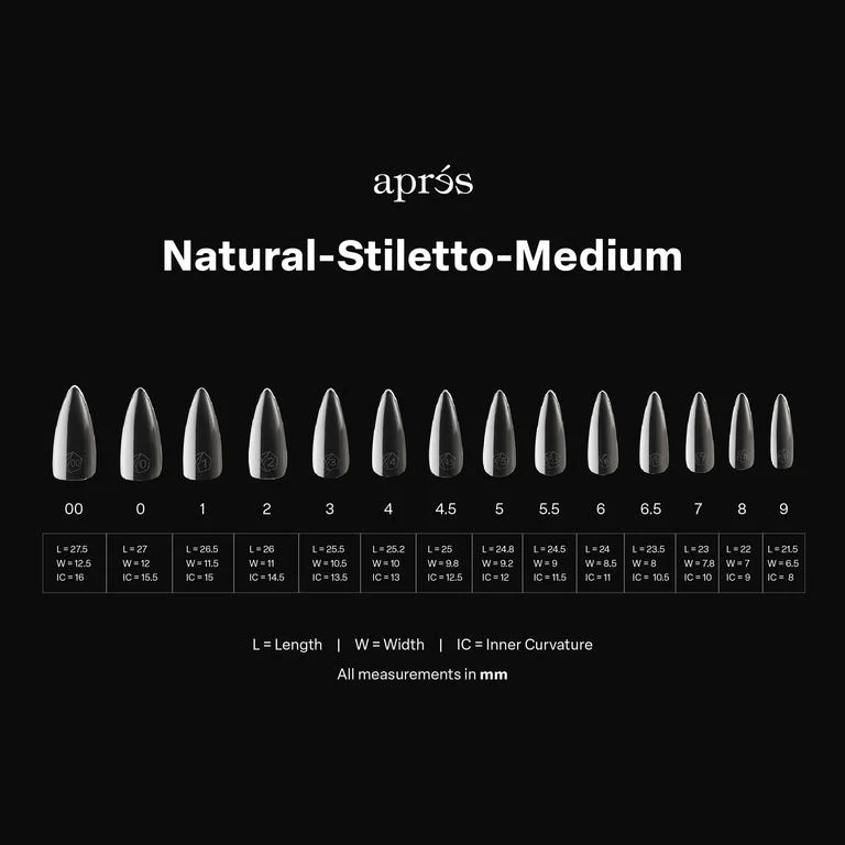 Apres Gel X™ Box of 280pcs Natural Stiletto Medium Tips Mini - Image 6