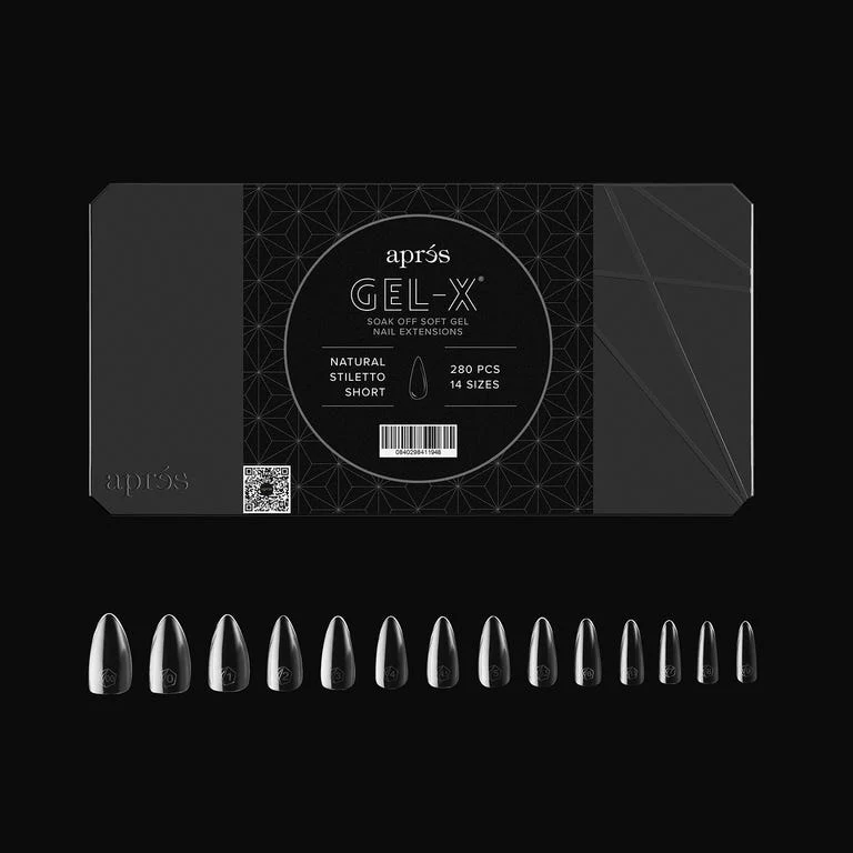 Apres Gel X™ Box of 280pcs Natural Stiletto Short Tips Mini - Image 2