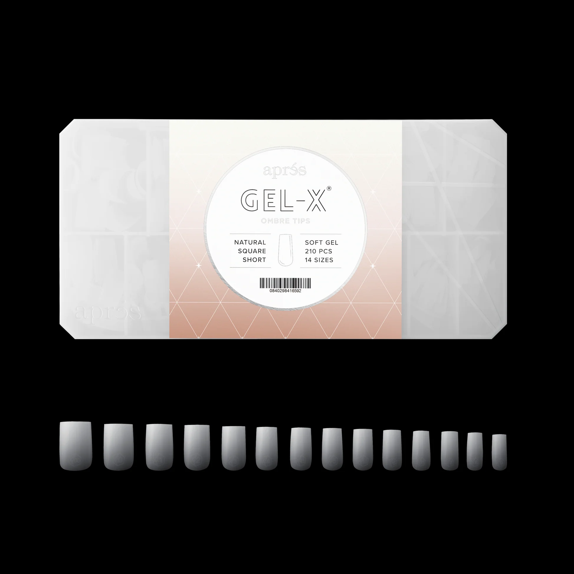 Apres Gel X™ Ombre Box of 210pcs Natural Square Short Tips - Image 2
