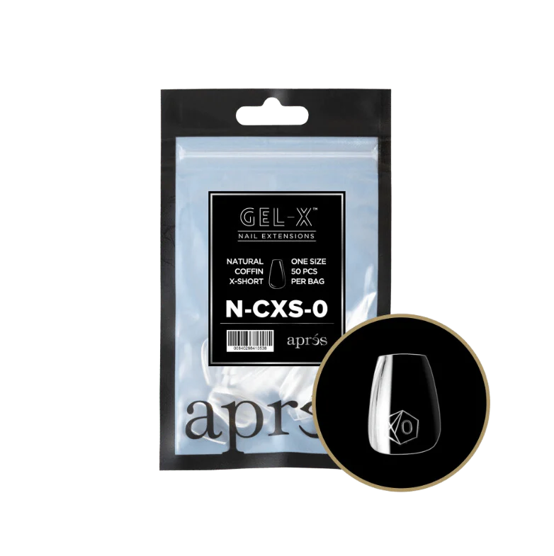 Apres Gel X™ Refill Bags (50pcs) Natural Coffin Extra Short Tips - Image 2