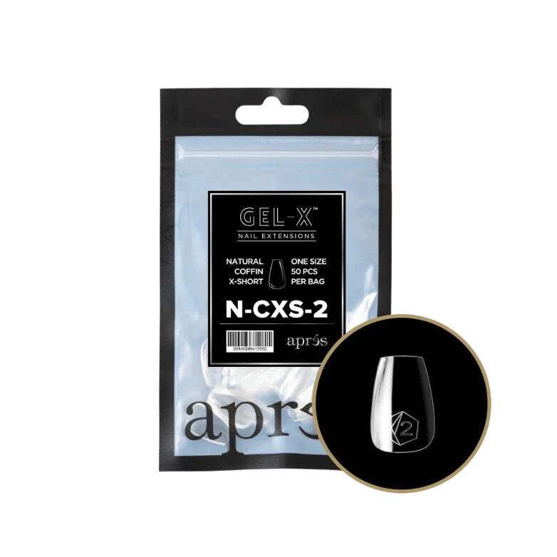 Apres Gel X™ Refill Bags (50pcs) Natural Coffin Extra Short Tips - Image 4