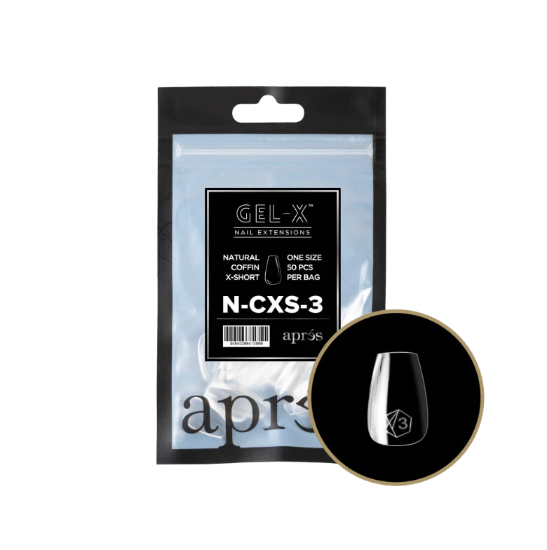Apres Gel X™ Refill Bags (50pcs) Natural Coffin Extra Short Tips - Image 5