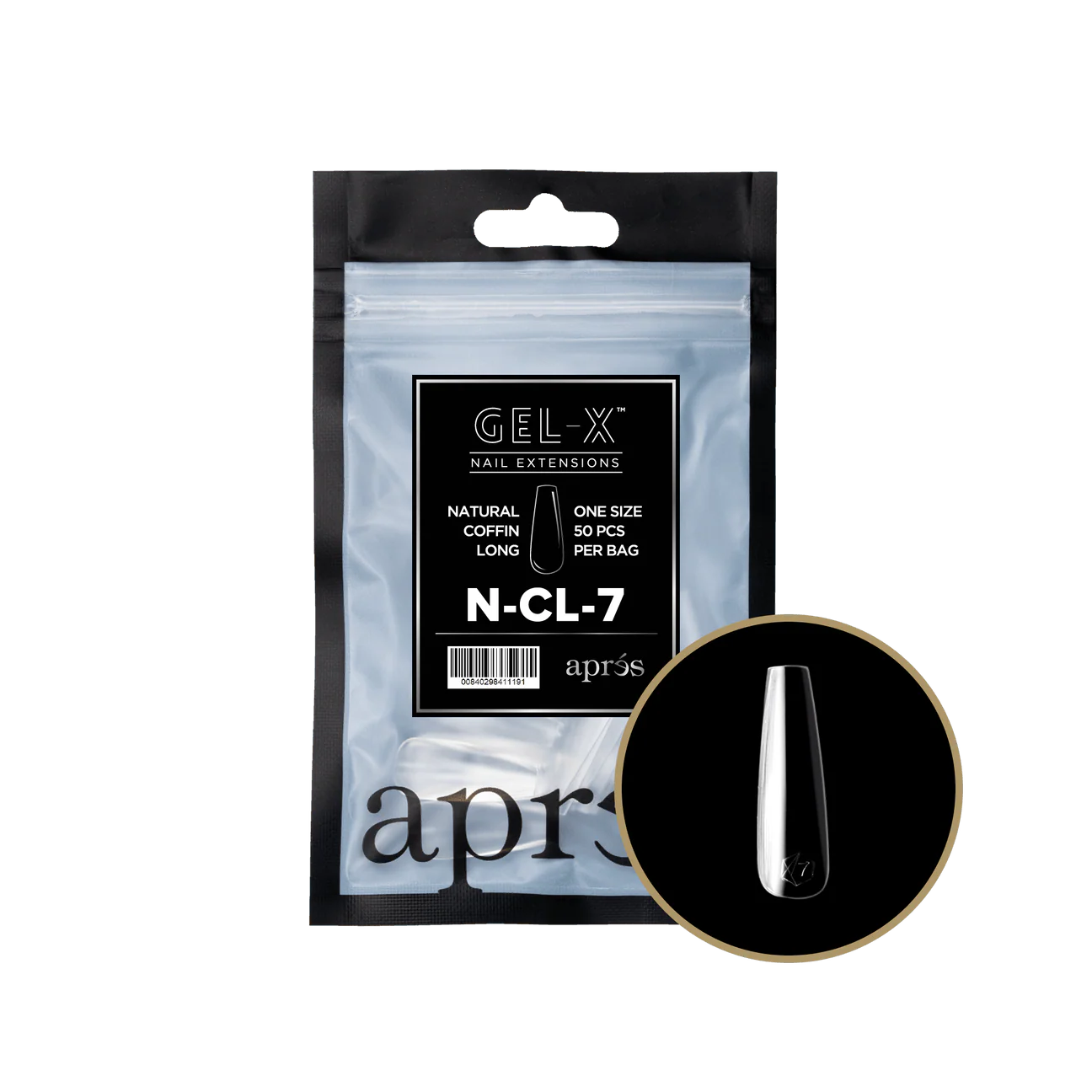 Apres Gel X™ Refill Bags (50pcs) Natural Coffin Long Tips - Image 11