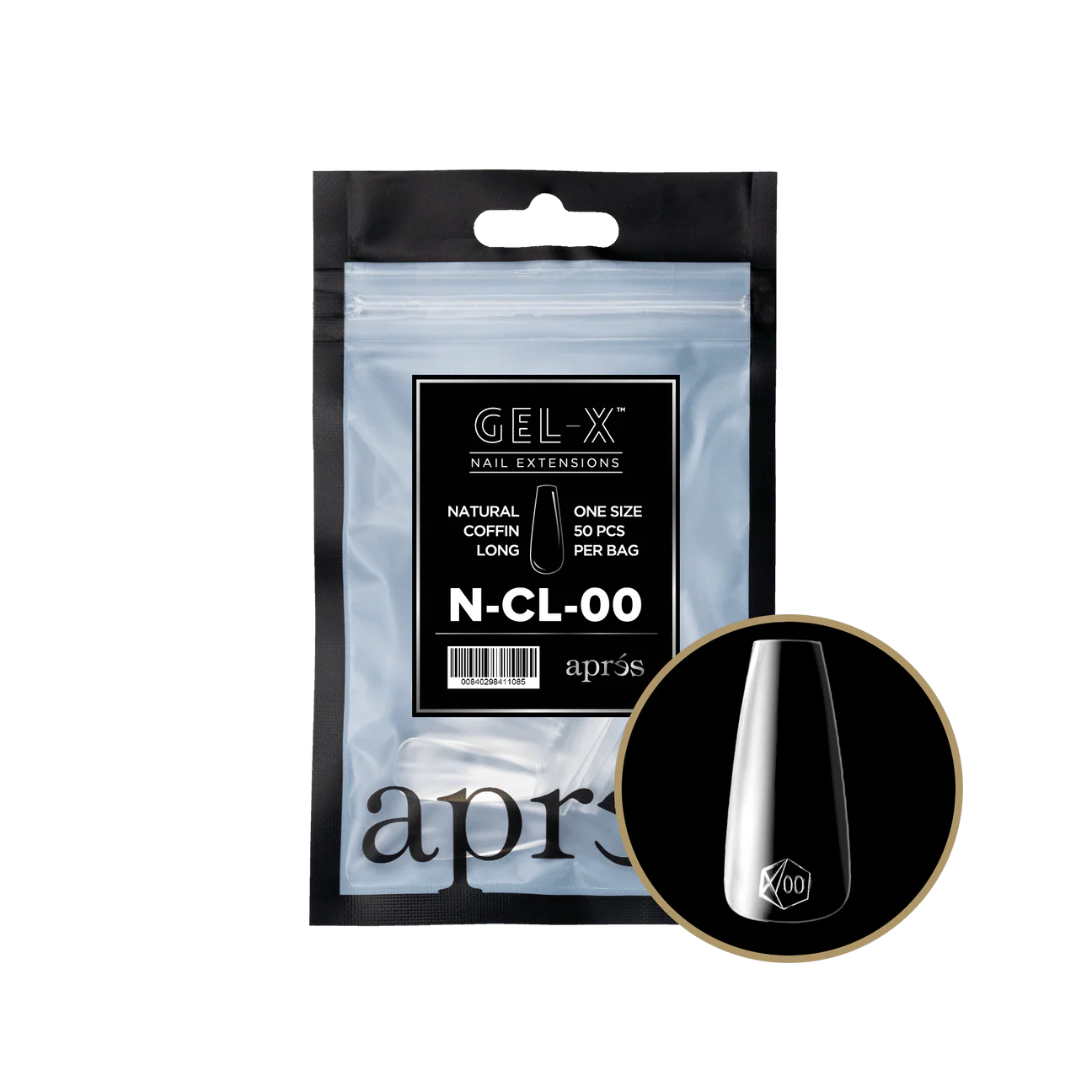 Apres Gel X™ Refill Bags (50pcs) Natural Coffin Long Tips - Image 14