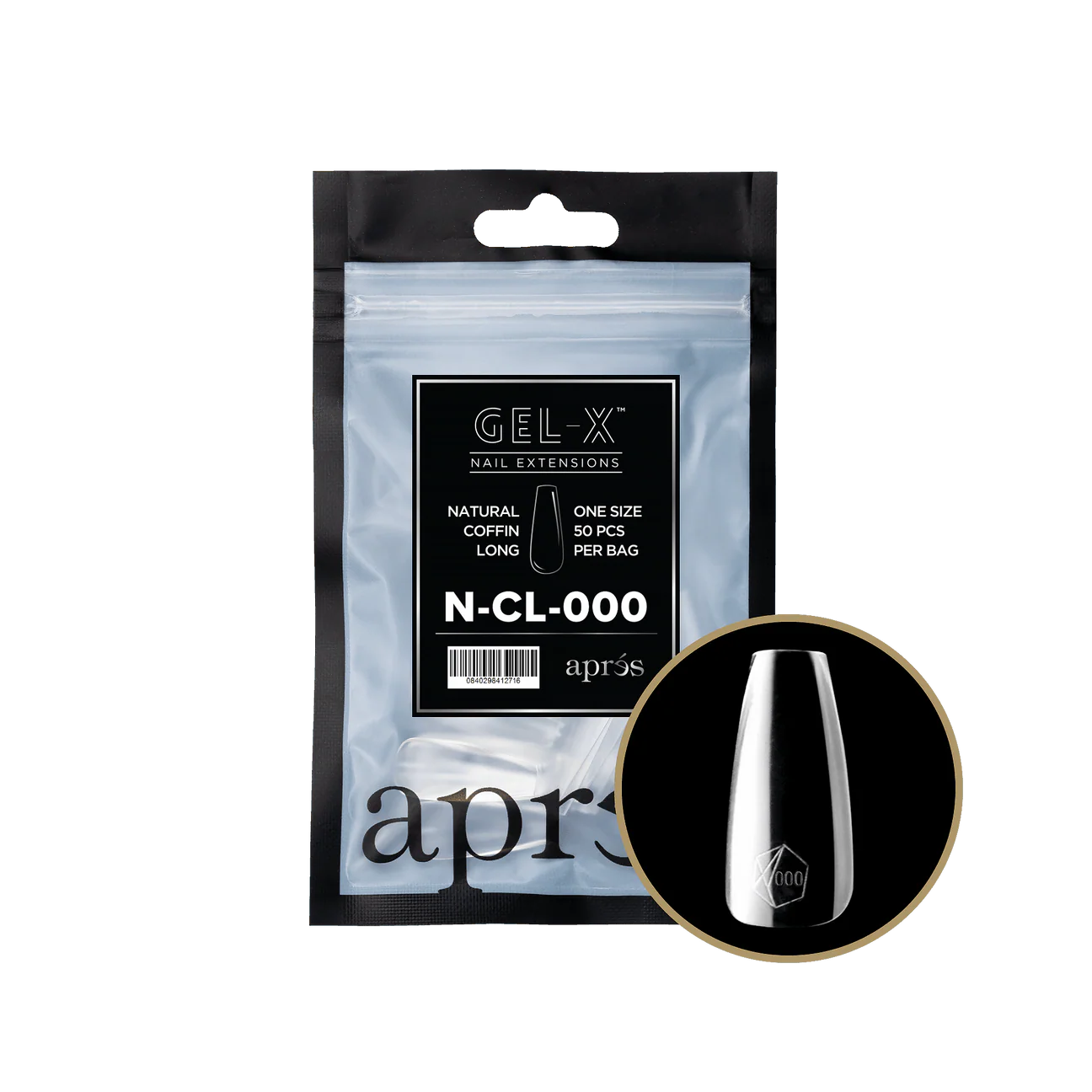 Apres Gel X™ Refill Bags (50pcs) Natural Coffin Long Tips - Image 15