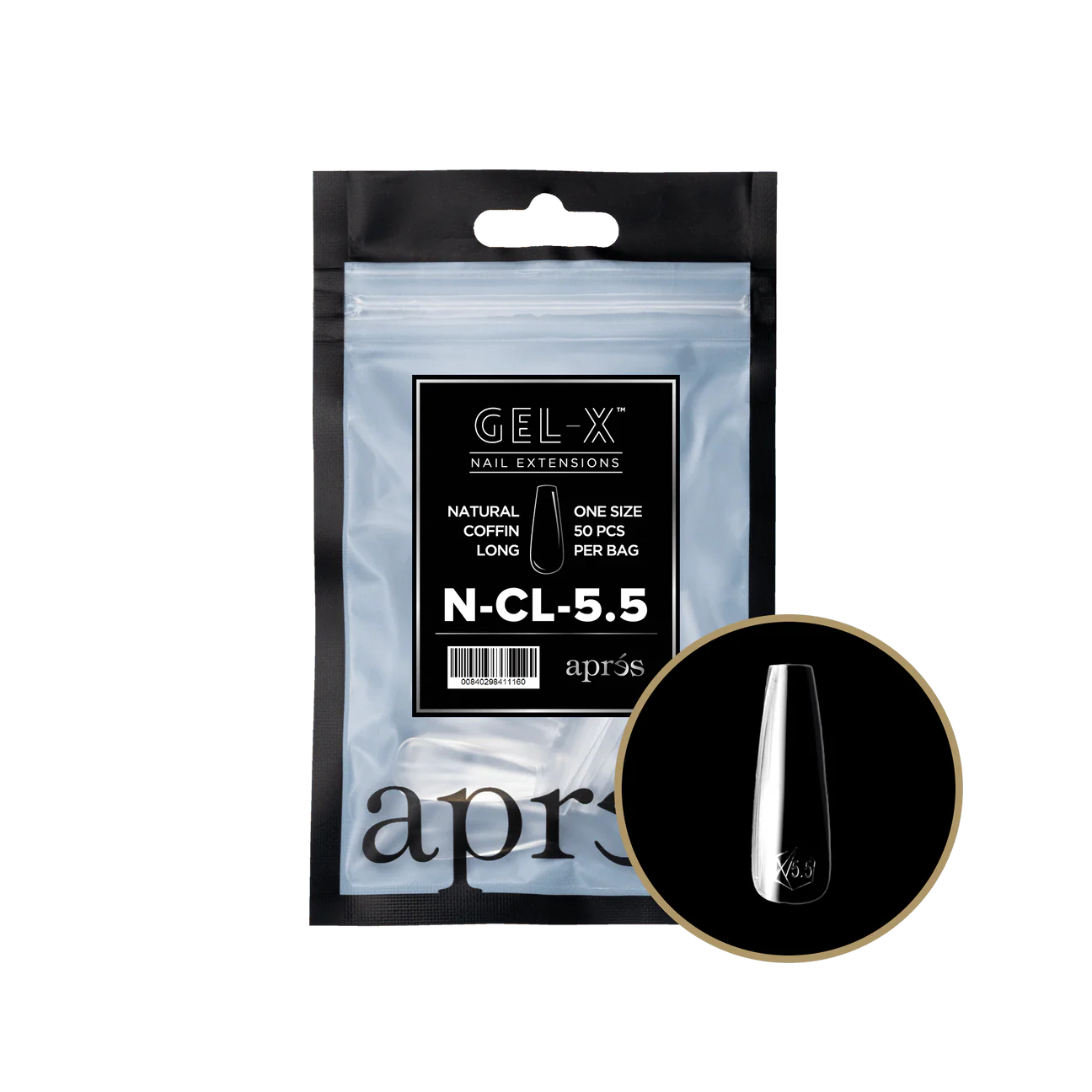 Apres Gel X™ Refill Bags (50pcs) Natural Coffin Long Tips - Image 8