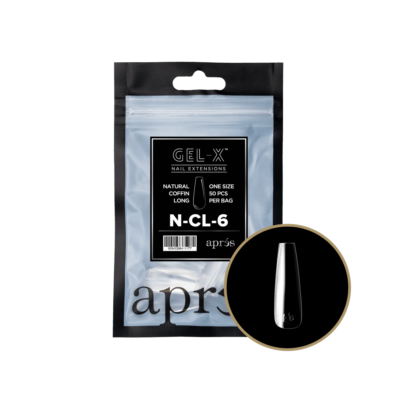 Apres Gel X™ Refill Bags (50pcs) Natural Coffin Long Tips - Image 9