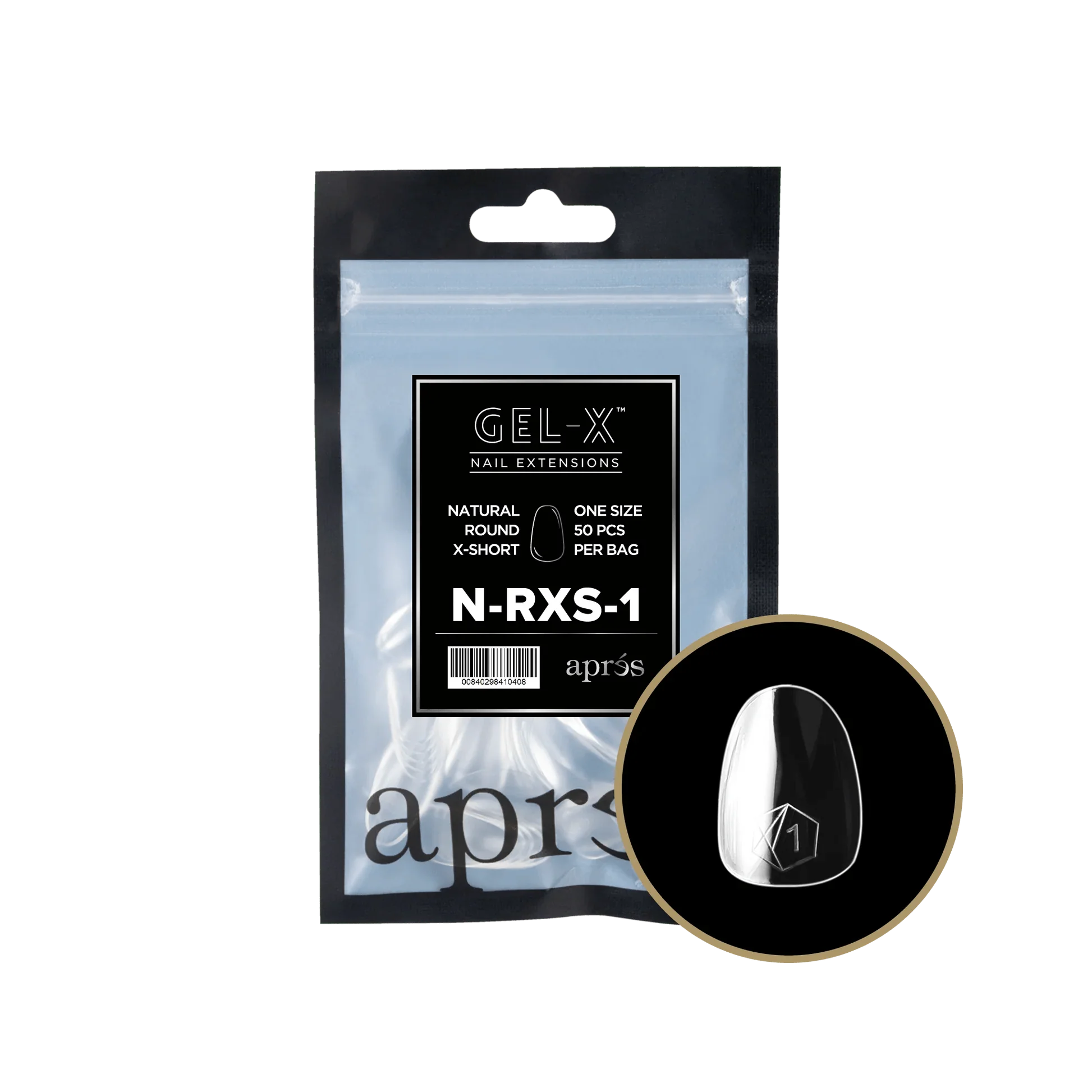 Apres Gel X™ Refill Bags (50pcs) Natural Round Extra Short Tips - Image 3