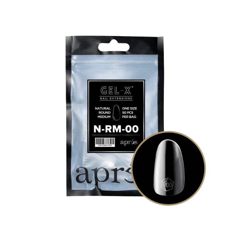 Apres Gel X™ Refill Bags (50pcs) Natural Round Medium Tips - Image 2