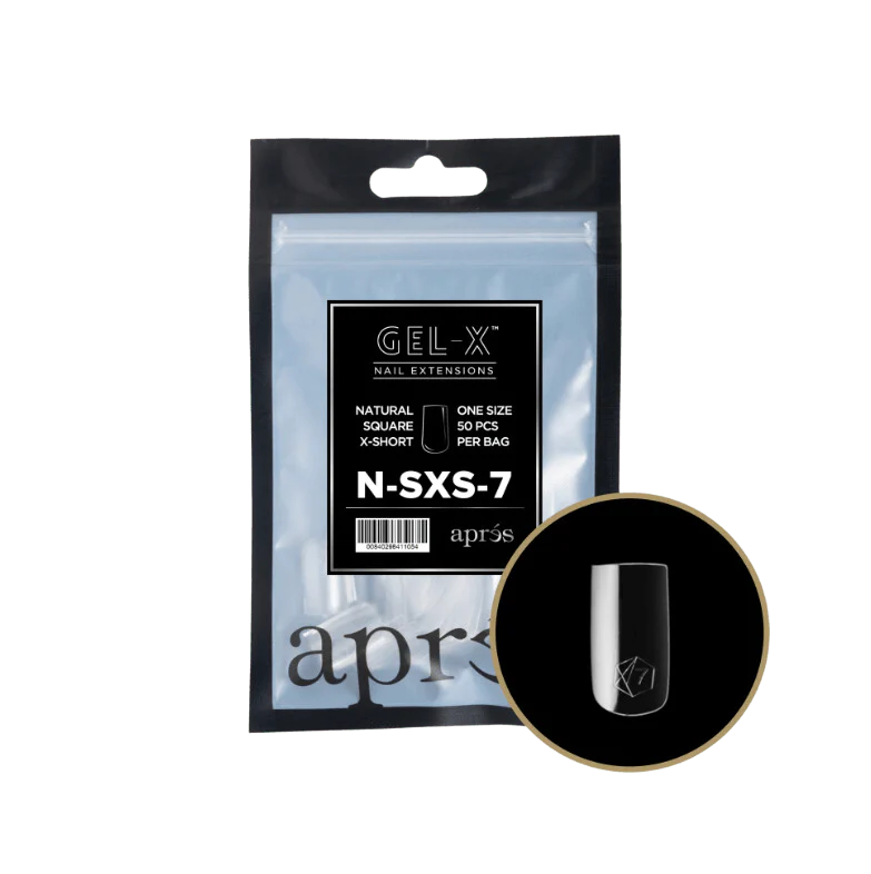 Apres Gel X™ Refill Bags (50pcs) Natural Square Extra Short Tips - Image 12