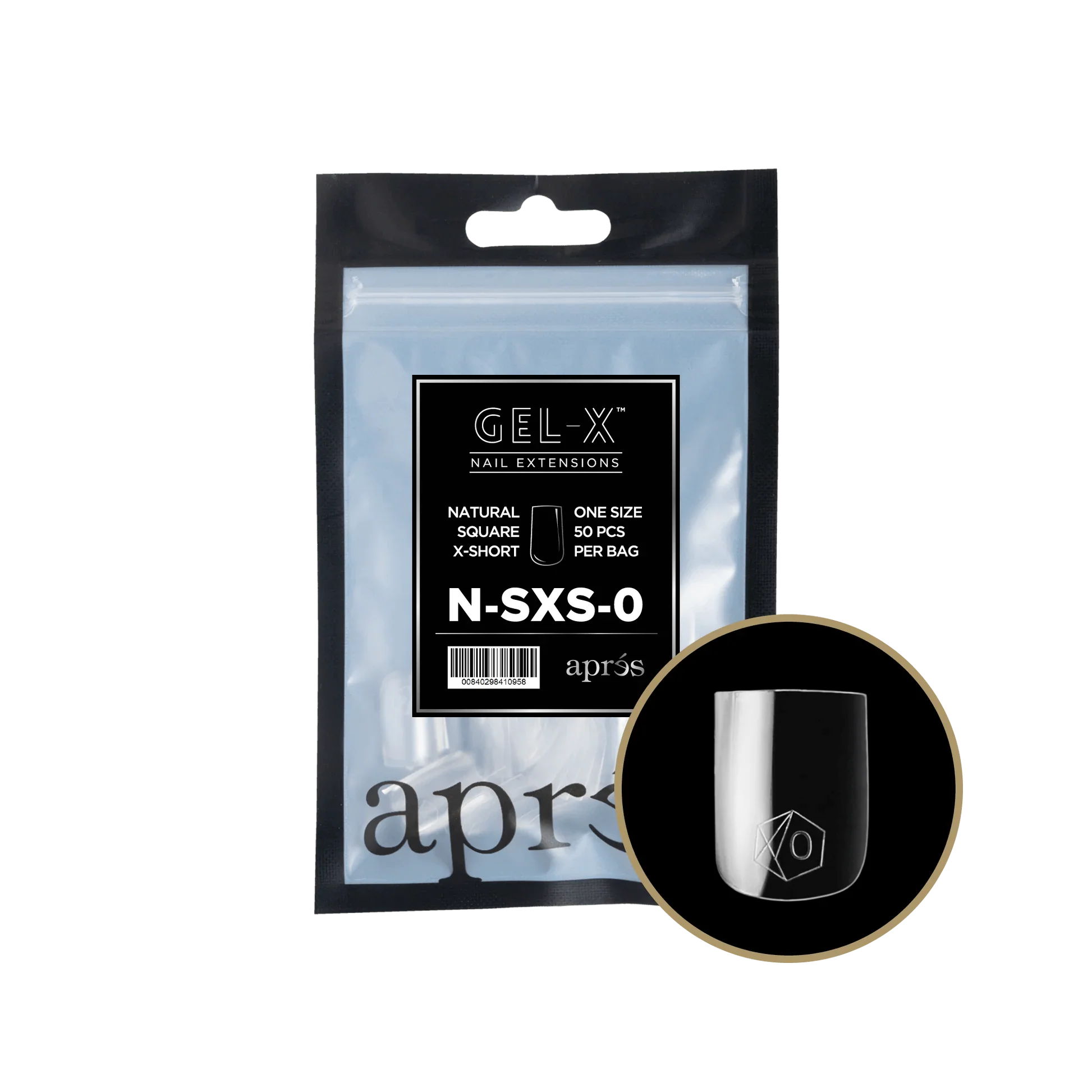 Apres Gel X™ Refill Bags (50pcs) Natural Square Extra Short Tips - Image 2