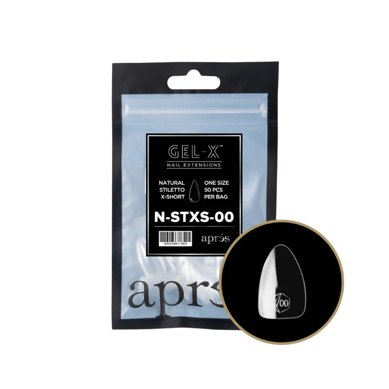 Apres Gel X™ Refill Bags (50pcs) Natural Stiletto Extra Short Tips