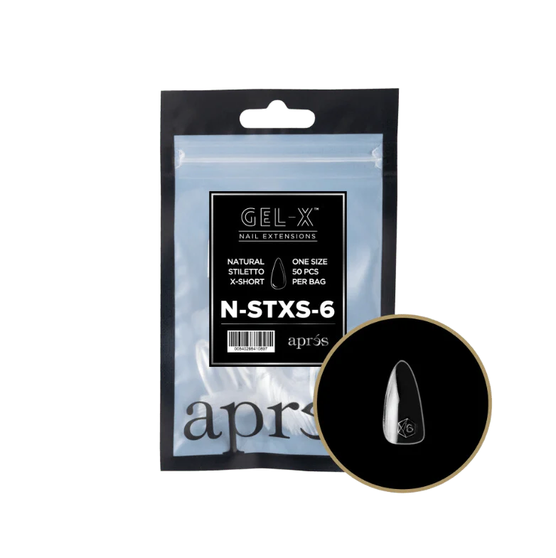 Apres Gel X™ Refill Bags (50pcs) Natural Stiletto Extra Short Tips - Image 10