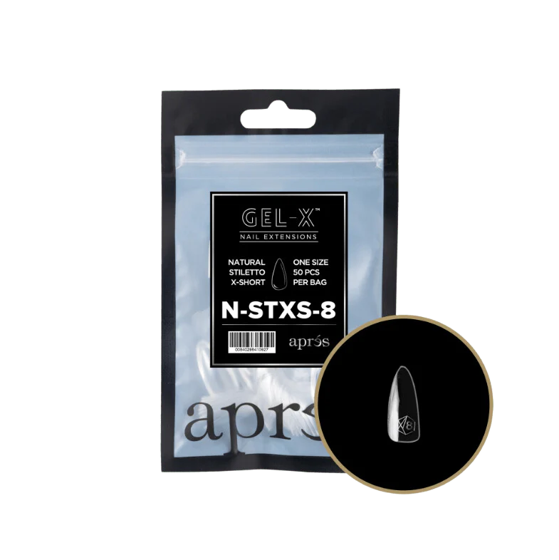 Apres Gel X™ Refill Bags (50pcs) Natural Stiletto Extra Short Tips - Image 13