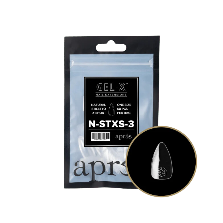 Apres Gel X™ Refill Bags (50pcs) Natural Stiletto Extra Short Tips - Image 5